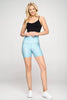 Mia Shorts - Washed Blue Garden w Pockets 5" (High-Waist)