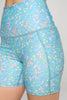 Mia Shorts - Washed Blue Garden w Pockets 5" (High-Waist)