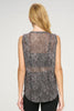 Ruby -  Brown Black Animal Print Mesh Tank - FINAL SALE