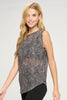 Ruby -  Brown Black Animal Print Mesh Tank - FINAL SALE