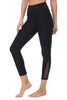 + Ryan - Black Capri w Mesh Insert (Regular-Waist) - Plus Size**Final Sale**