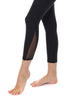 + Ryan - Black Capri w Mesh Insert (Regular-Waist) - Plus Size**Final Sale**