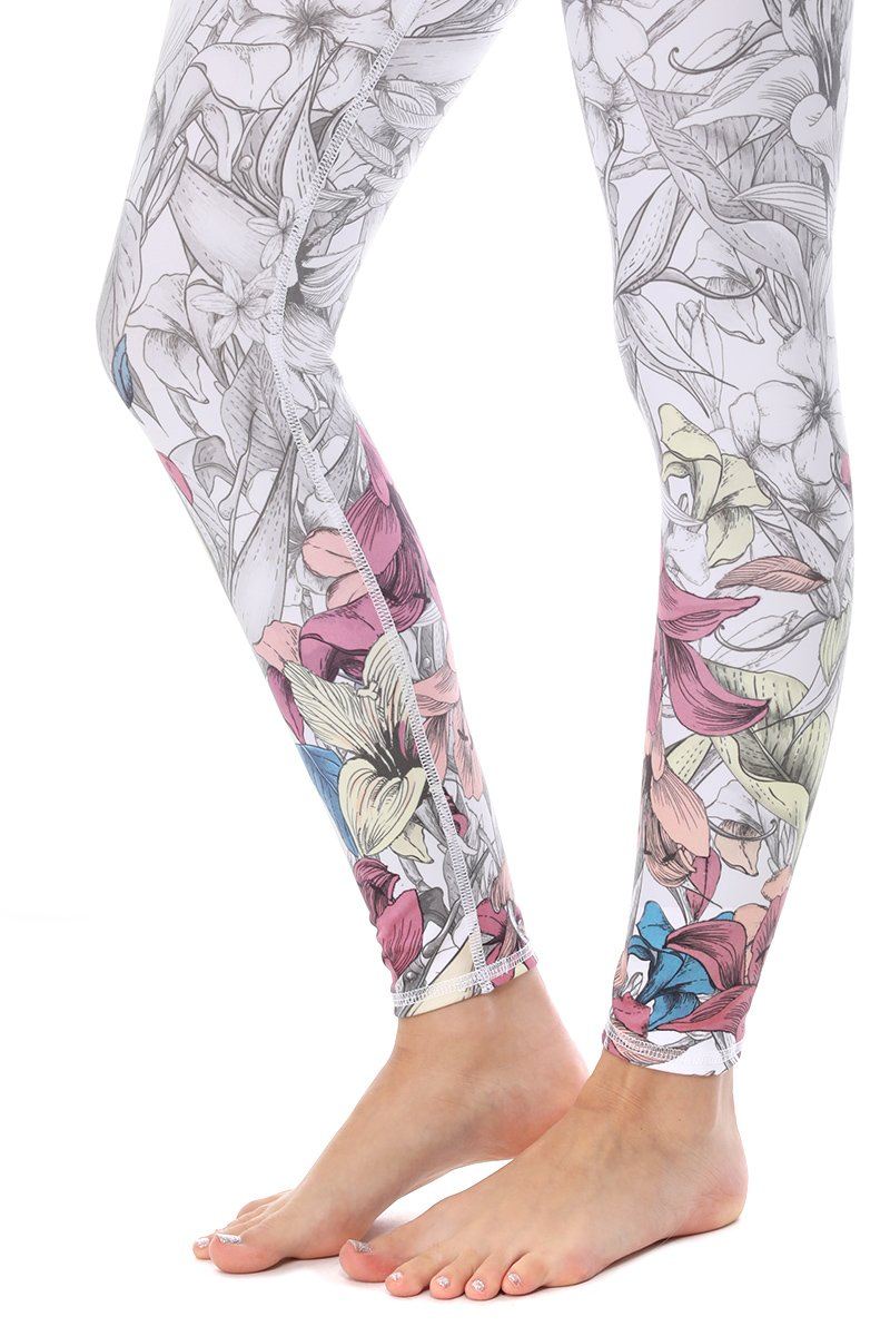 Sofia - Mono Floral 7/8 Legging (Regular-Waist) - FINAL SALE – EVCR