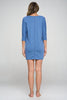 Tori - Indigo Dolman Long Sleeve Dress**FINAL SALE**