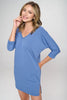 Tori - Indigo Dolman Long Sleeve Dress**FINAL SALE**