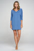 Tori - Indigo Dolman Long Sleeve Dress**FINAL SALE**