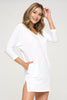 Tori - White Dolman Long Sleeve Dress**Final Sale**