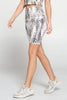 Vivian - Snake Skin Tan Biker Shorts 8" (High-Waist)Final Sale
