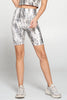 Vivian - Snake Skin Tan Biker Shorts 8" (High-Waist)Final Sale